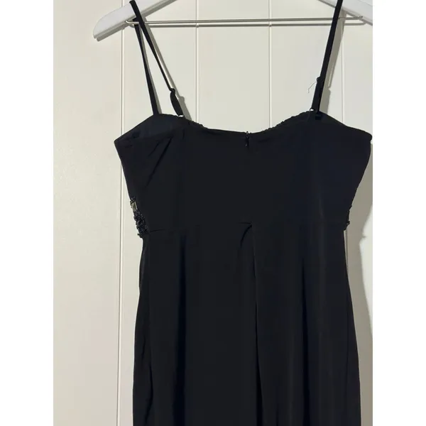 Roulette Cocktail Black Dress Embellished Beaded Waist Size 8 - Image 5
