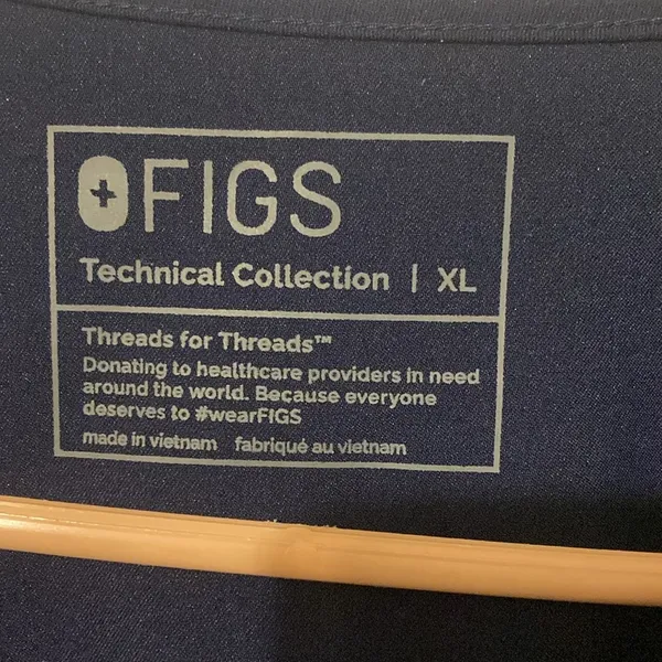 Figs Technical Collection 3 Pockets Women’s Size XL Blue Scrub Top - Image 3