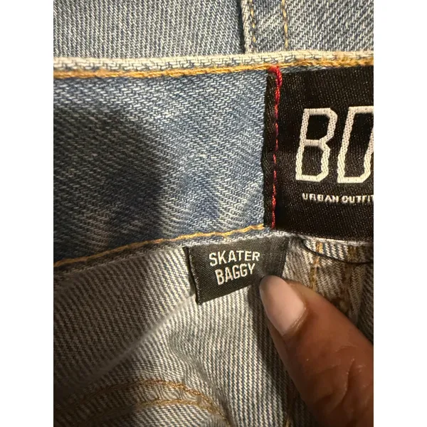 BDG Urban Outfitters Skater Baggy Jeans Light Wash Distressed Wide Leg 26 Womens - Image 6