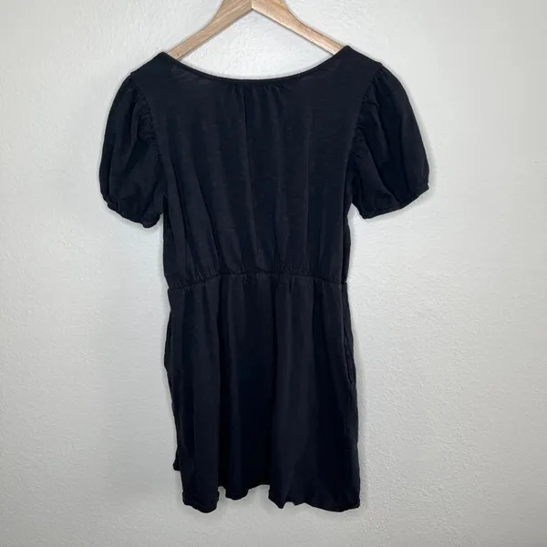 Anthropologie Daily Practice Black Cap Sleeve Cotton Sleeve Dress M - Image 7