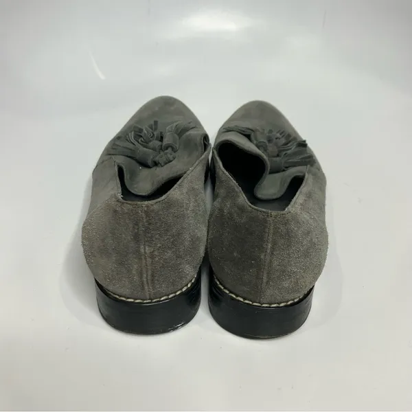 Stuart Weitzman‎ Guido gray leather tassel loafers women’s size 8.5 professional - Image 4
