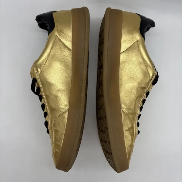 Jeffrey Campbell JC Play Womens 8 Shoes Sneakers Gold Metallic Leather - Image 4