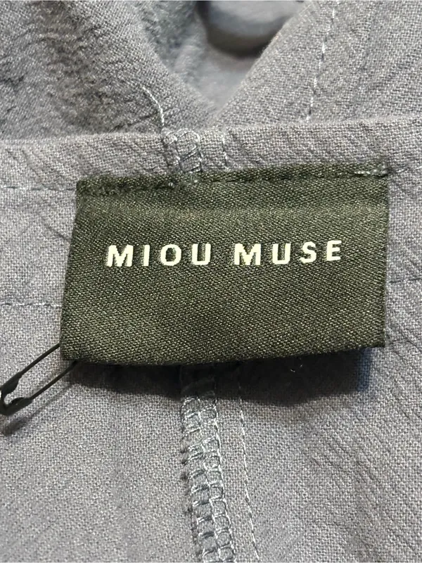 Miou Muse Cotton Dolly Overalls Color: gray/ Blue Garmentory, Size:L NWOT - Image 6