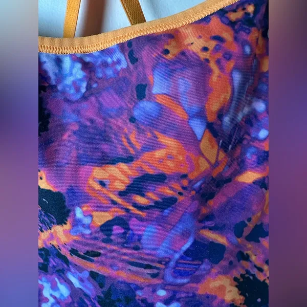 Champion Purple Orange Print Strappy Sports Bra‎ Size M - Image 6