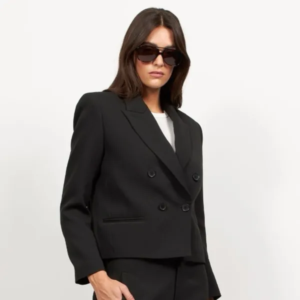 Equipment Femme Ori Black Double-Breasted Jacket - Image 2