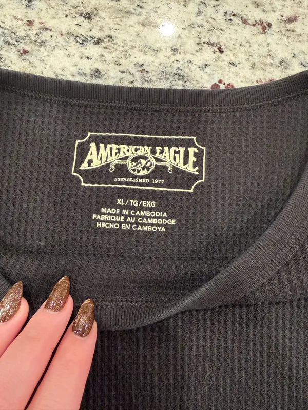 american eagle waffle knit long sleeve - Image 2