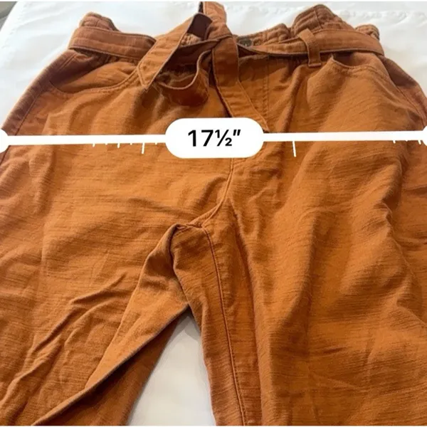 JCrew Paperbag High Rise Wide Leg Crop Twill Pants Terracotta Women’s size 6 - Image 14