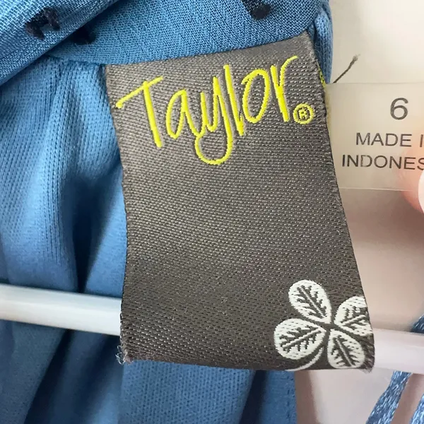 Taylor Womens Maxi Dress Blue Polka Dot Swiss Halter‎ Neck Belted Sleeveless 6 - Image 4