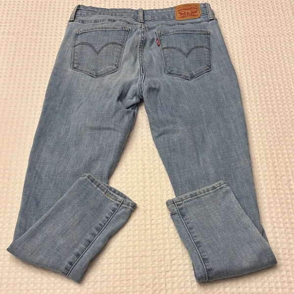 Levi's 711 Skinny Distressed Ankle Jeans Size 28 Light Blue Holes Frayed - Image 10