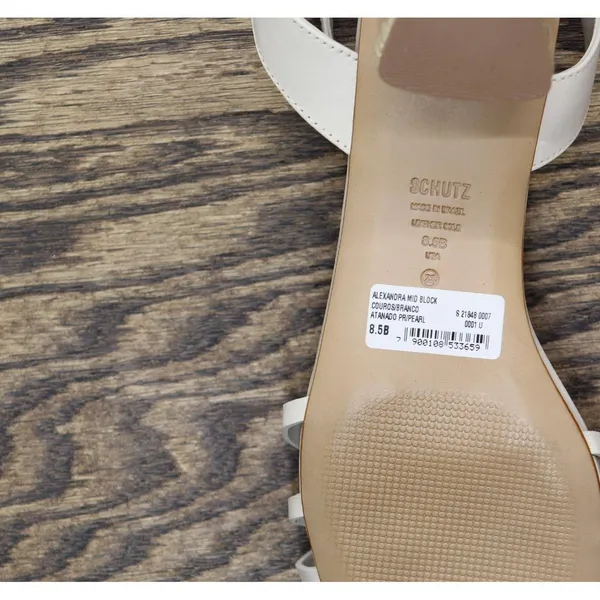 Schutz Womens Alexandra Mid Block Sandals Pearl Off White 8.5B - Image 9
