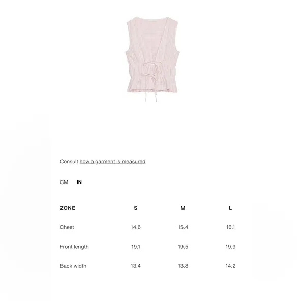 NWT Zara women’s Pink Gingham Tie-Front Top medium - Image 7