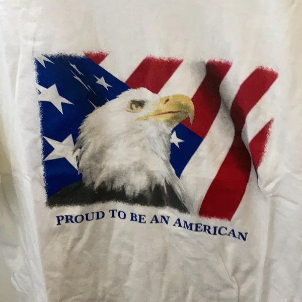 FINAL MARKDOWN Proud to be an American tee large White - Image 2