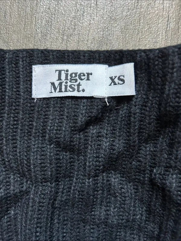 Tiger Mist Black Cropped Ribbed twist Neck Sweater - Image 2