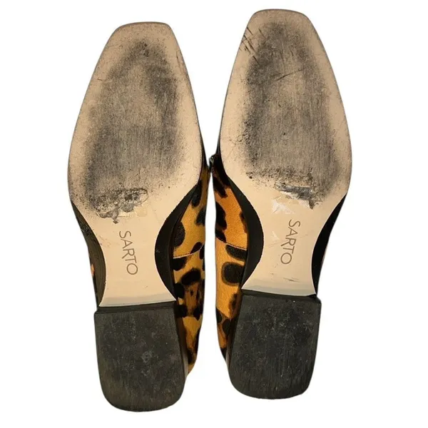 Franco Sarto Square Mouth Calf Hair Leather Animal Print Loafer(Size 8M) - Image 4