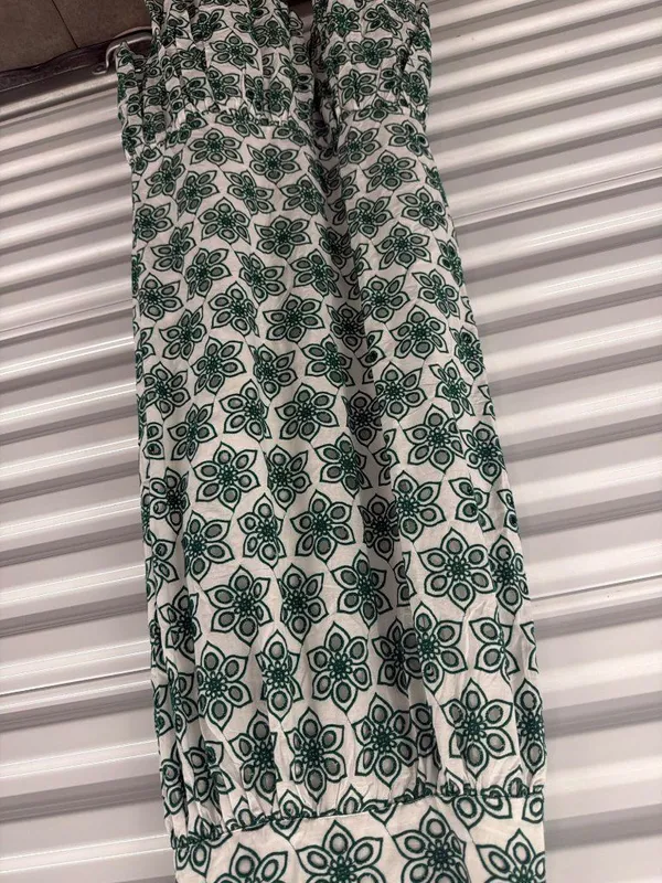 Sundress Louve Long Dress Eyelet Green Womens Size Medium - Image 8