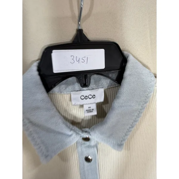 CeCe Denim Collar Placket Rib Dress size XS - Image 2