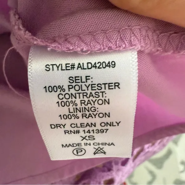 ASTR The Label Spaghetti Strap Lace Purple Midi Dress Cocktail Party Wedding XS - Image 8