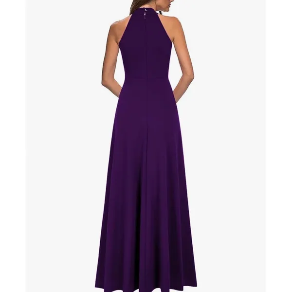 WOOSEA Womens High Neck Split Bodycon Mermaid Evening Cocktail Long Dress XL - Image 2