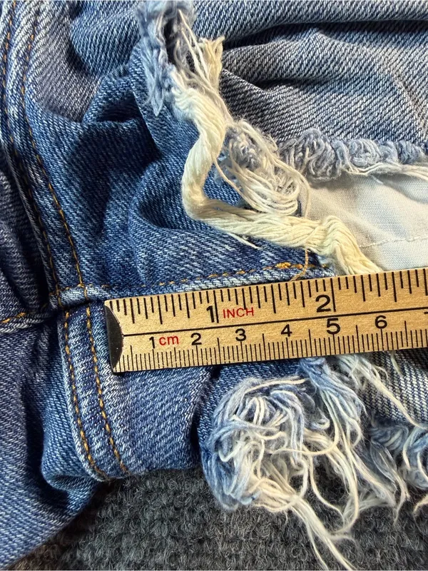 Abercrombie & Fitch Shorts Women's 24 00 Short High Rise Curve Love Distressed - Image 9