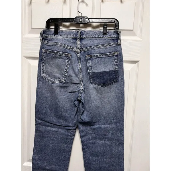 Gap Cheeky Straight Patchwork Jeans Womens 8/29 Blue‎ High Rise Colorblock Denim - Image 7