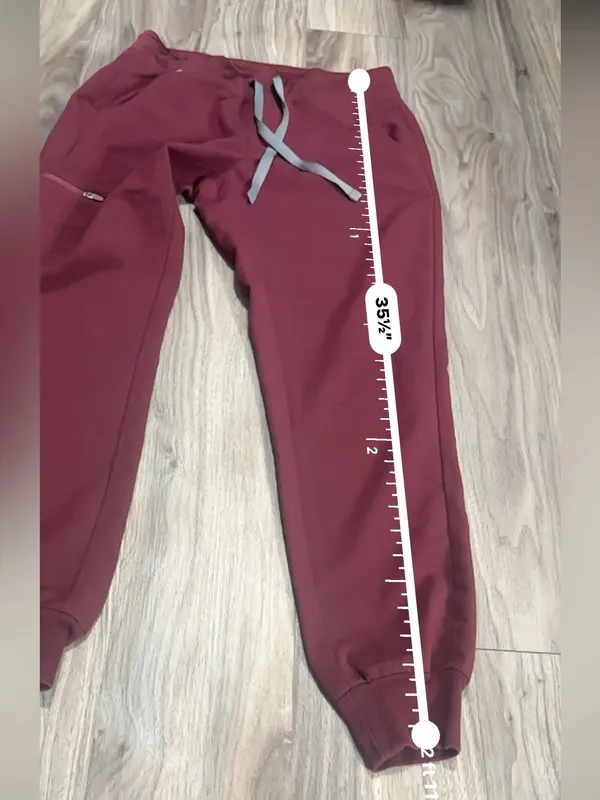 Figs Burgundy Drawstring Scrub Joggers - Image 6