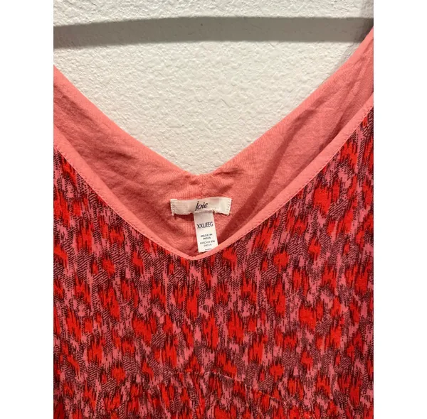 Anthropologie JOIE Sleeveless Summer Gathered Loose Fit Red Maxi Dress - Image 4