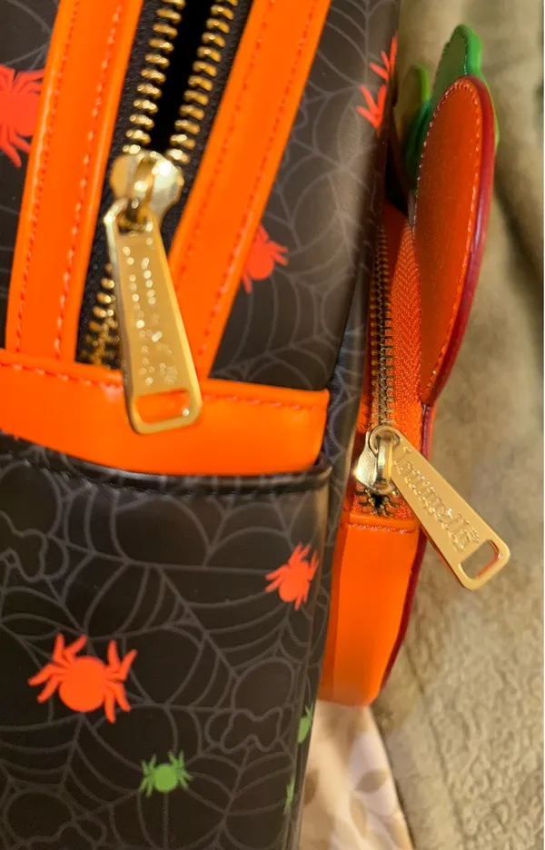 Loungefly Disney Glow Backpack in the Dark Face Minnie Pumpkin Mini - Image 7