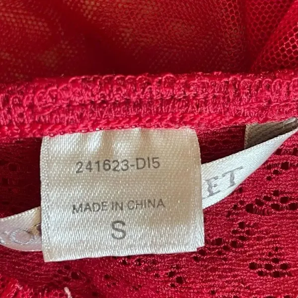Victoria’s Secret Red Embroidered Adjustable Halter babydoll SZ S # 1611 - Image 11
