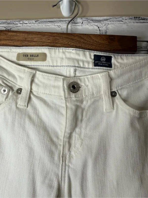 Ag Adriano Goldschmied White the Belle Flared Jeans size 25R - Image 10