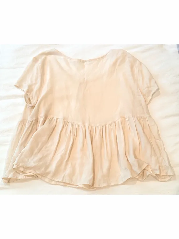 Kimchi Blue Cream Keyhole Babydoll Top Rayon - Image 3