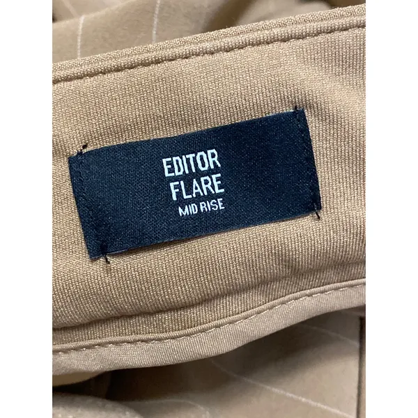 Express Editor Women's Tan Beige Khaki High Rise Flare Trousers Pants Size 6 - Image 4