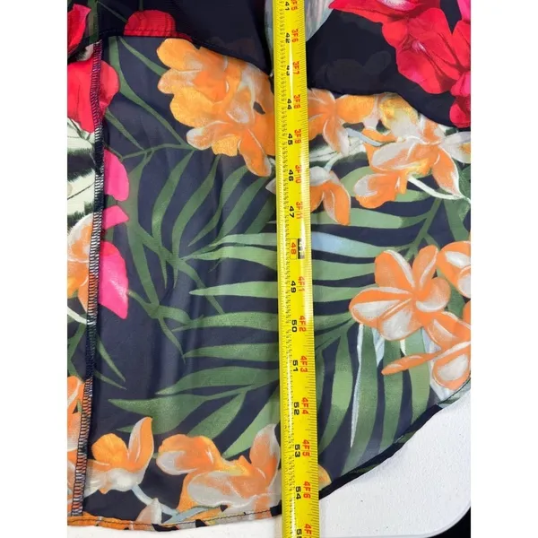 Apt. 9 Navy Blue Tropical‎ Floral High Low Maxi Dress Sleeveless Small - Image 2