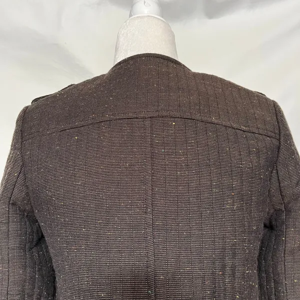 Cartonnier Tweed Equestrian Women Jacket Sz 4 Brown Preppy Cropped Anthropologie - Image 10