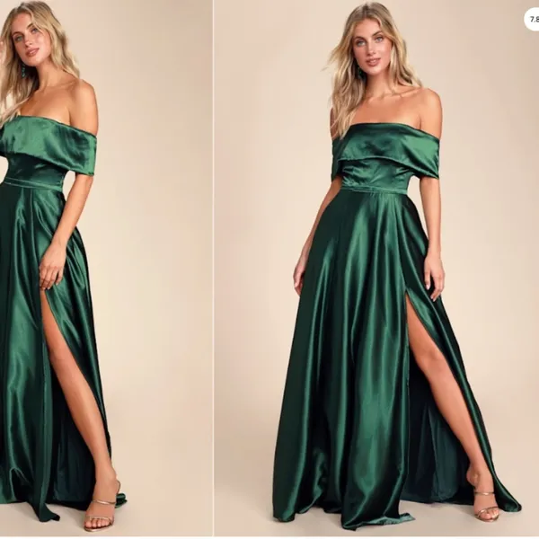 LULUS Sexy Prom Wedding Special Event Emerald Elegant Classy Holidays Gown - Image 5