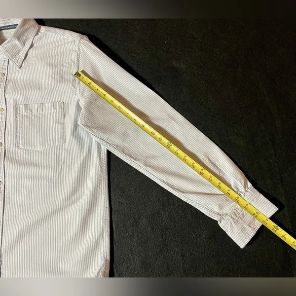 Brandy Melville Shirt Women’s One Size Striped Button Up Top Light Blue - Image 5
