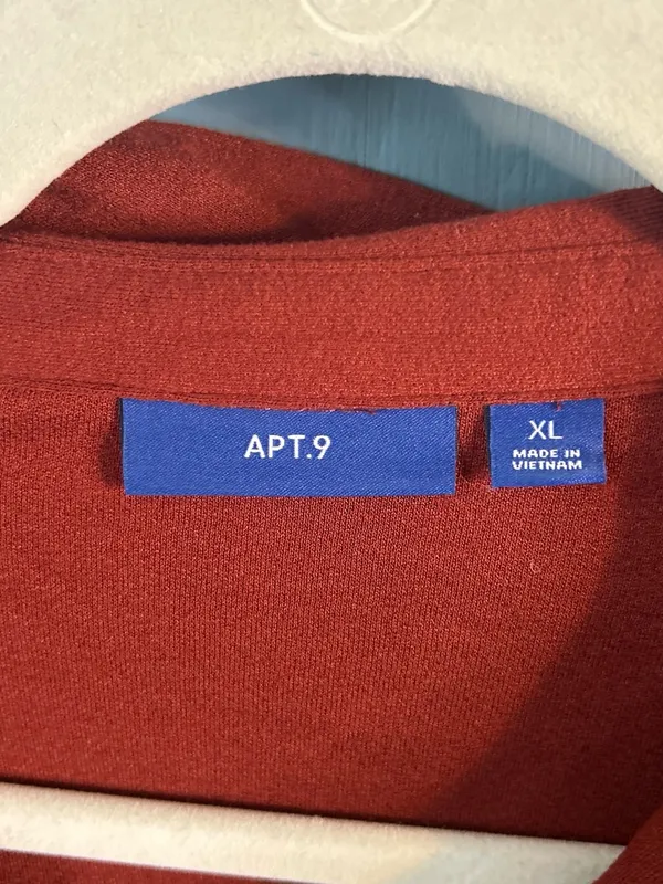 Apt. 9 Women’s Rust Orange Button-Up Shirt 3/4 Sleeve Blouse | Size XL - Image 2