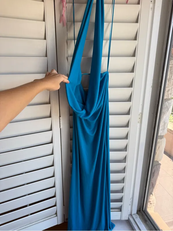 Electric Blue Maxi Dress sz S - Image 7
