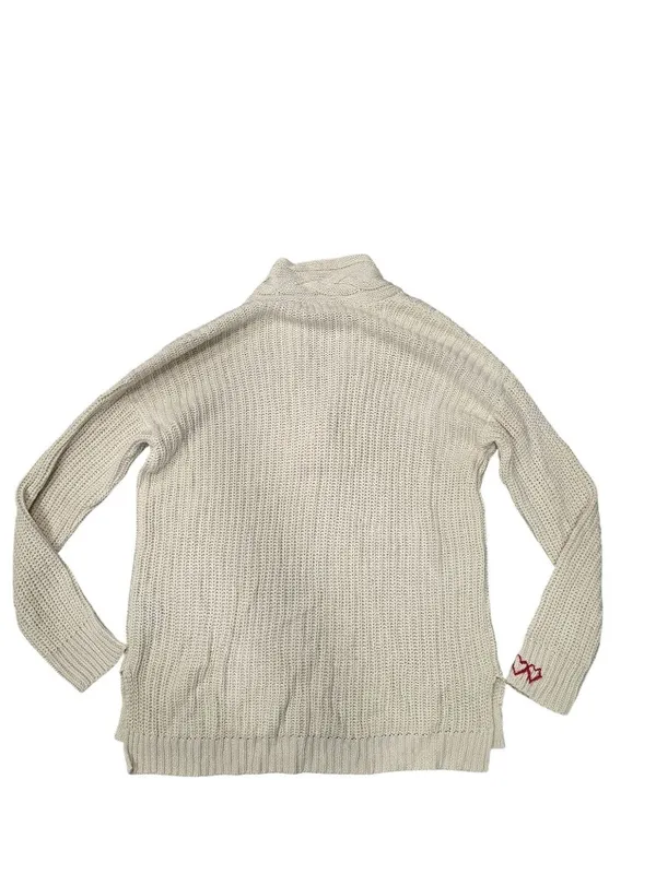 Lauren Ralph Lauren Cable Knit V-Neck Sweater With Red Embroidered Hearts Size L - Image 3