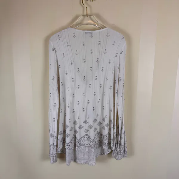 Lucky Brand Boho Peasant Blouse Size Large Tassel Tie - Image 3