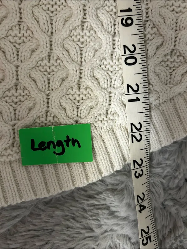 Jeanne Pierre Ivory Fisherman’s Cable Knit pullover sweater - Image 5
