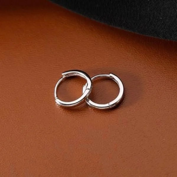 925 Silver Plated Small Hoop Earrings, 10mm Silver Hoop Earrings - Image 3