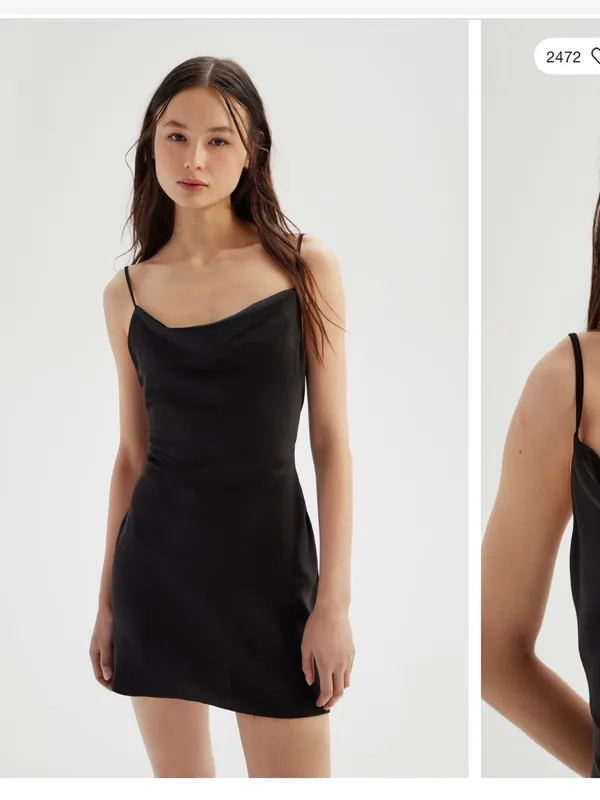 Urban Outfitters Mallory Satin Cowl Neck Slip Dress - Black Size XL - Image 2