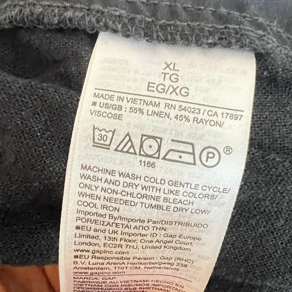 Gap Women's XL Mid-Rise Barrel Pants Black Minimalist Coastal Vacation‎ - Image 4