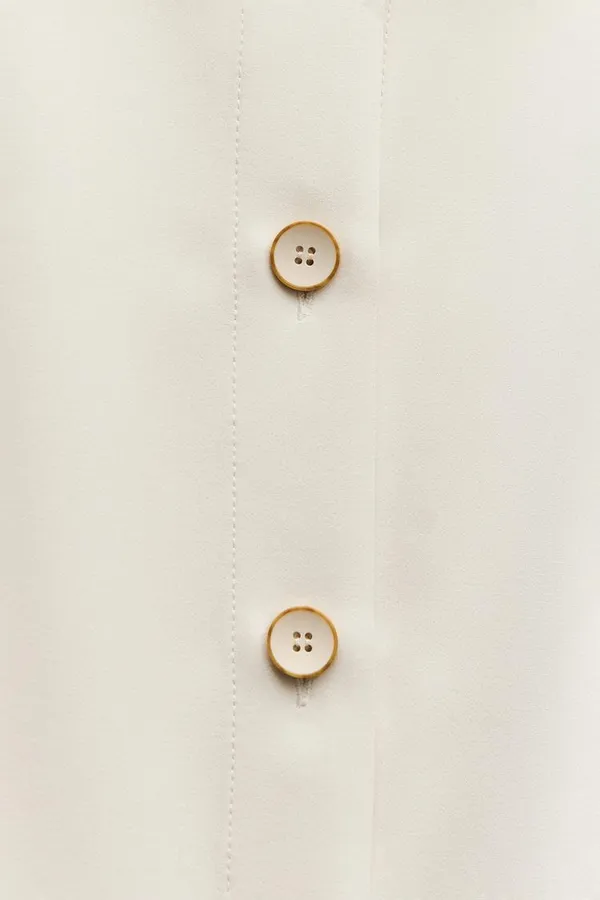 Zara mini dress pleated skirt collar button up ivory casual classic old money - Image 16