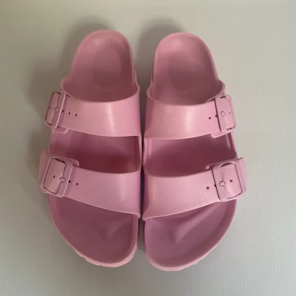 Birkenstock EVA Pink Two Strap Sandals Waterproof Women 39 Made in Germany - Image 5