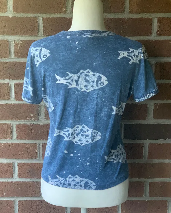 Vintage Fish Baby Tee Blue - Image 2