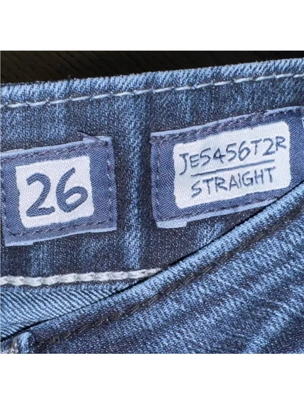 Miss Me Dark Blue Straight Leg Jeans with Sequin Pocket denim - Image 7