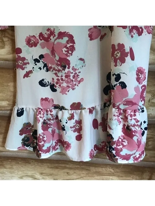 Indulge In Style floral one shoulder bell sleeve Medium dress - Image 6