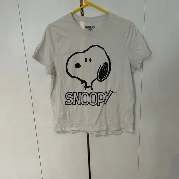 Peanuts Snoopy Short Sleeve Tee White Black Size M - Image 4