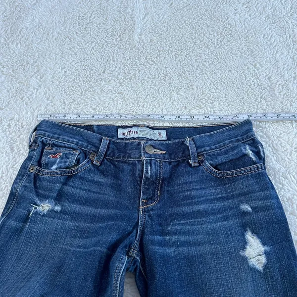Y2K VTG Hollister Womens LR Jeans Straight Leg Sz 3 Cotton Streetwear Grunge Emo - Image 4